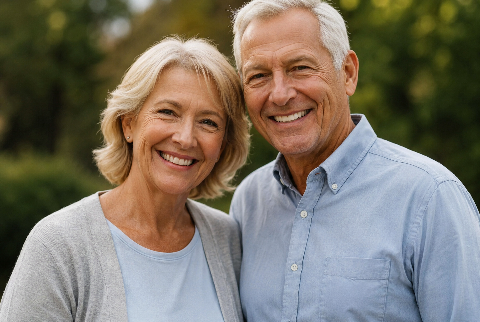 Smiling senior couple